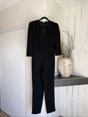 Marciano Black V-Neck Long Sleeve Jumpsuit